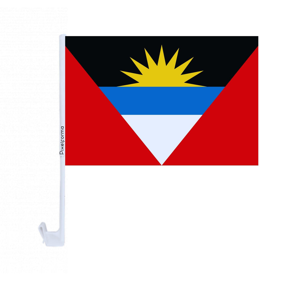 Drapeau voiture d'Antigua-et-Barbuda en polyester - Pixelforma 
