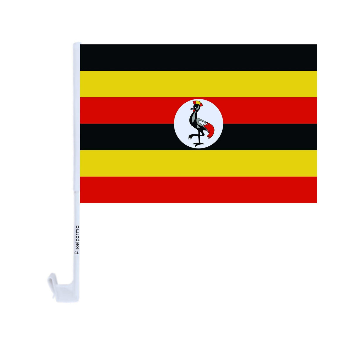 Drapeau voiture de l'Ouganda en polyester - Pixelforma 