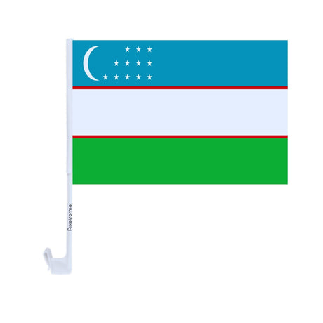 Drapeau voiture de l'Ouzbékistan en polyester - Pixelforma 