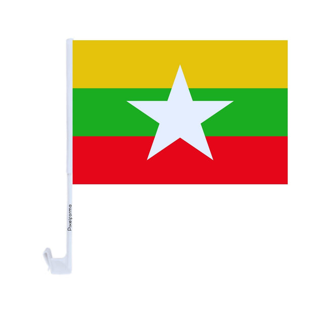 Drapeau voiture de la Birmanie en polyester - Pixelforma 