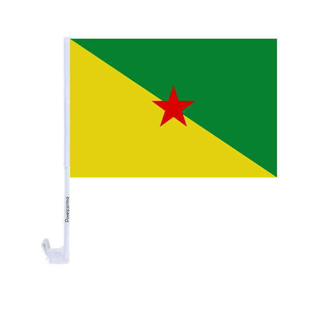 Drapeau voiture de la Guyane en polyester - Pixelforma 