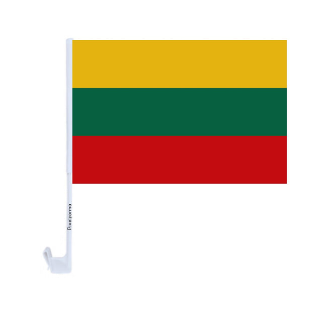 Drapeau voiture de la Lituanie en polyester - Pixelforma 