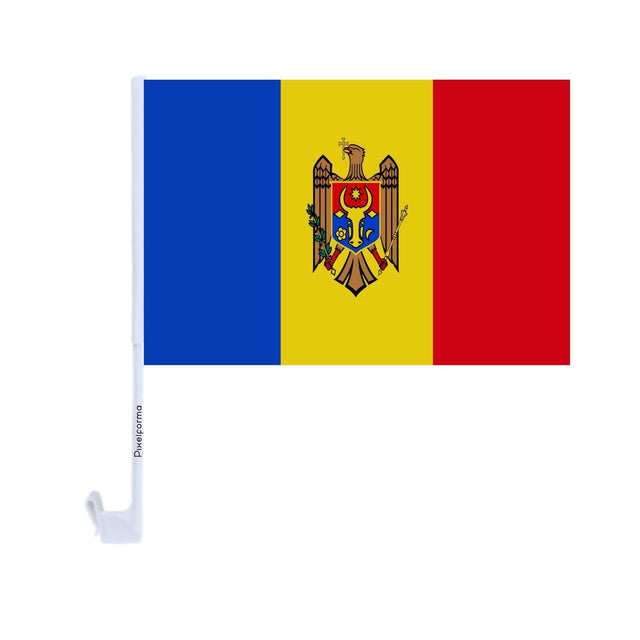 Drapeau voiture de la Moldavie en polyester - Pixelforma 
