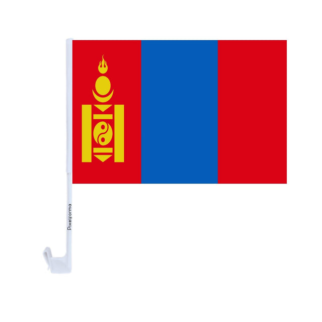 Drapeau voiture de la Mongolie en polyester - Pixelforma 