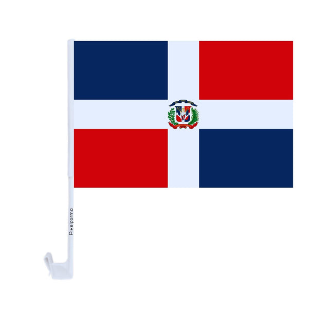 Drapeau voiture de la République dominicaine en polyester - Pixelforma 