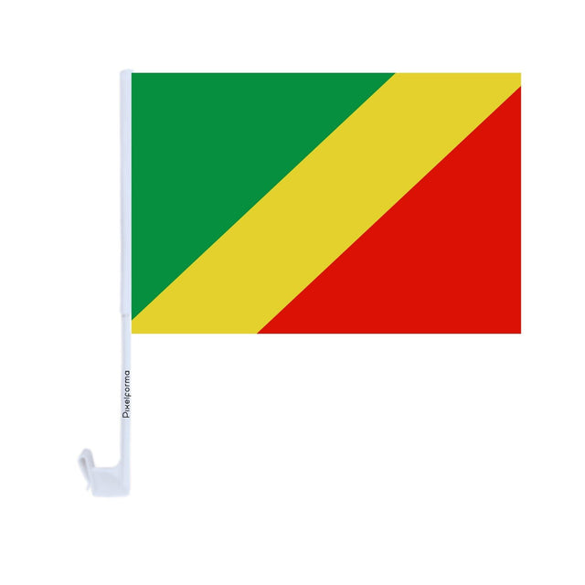 Drapeau voiture de la république du Congo en polyester - Pixelforma 