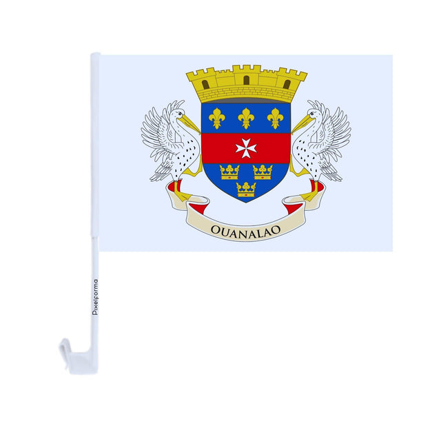 Drapeau voiture de Saint-Barthélemy en polyester - Pixelforma 