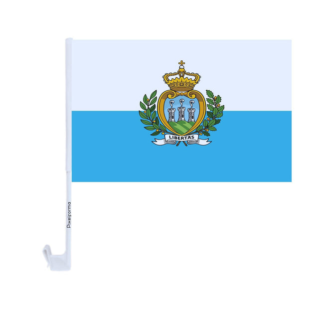 Drapeau voiture de Saint-Marin en polyester - Pixelforma 