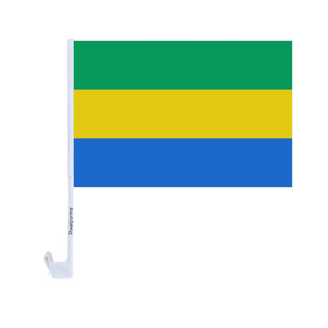Drapeau voiture du Gabon en polyester - Pixelforma 