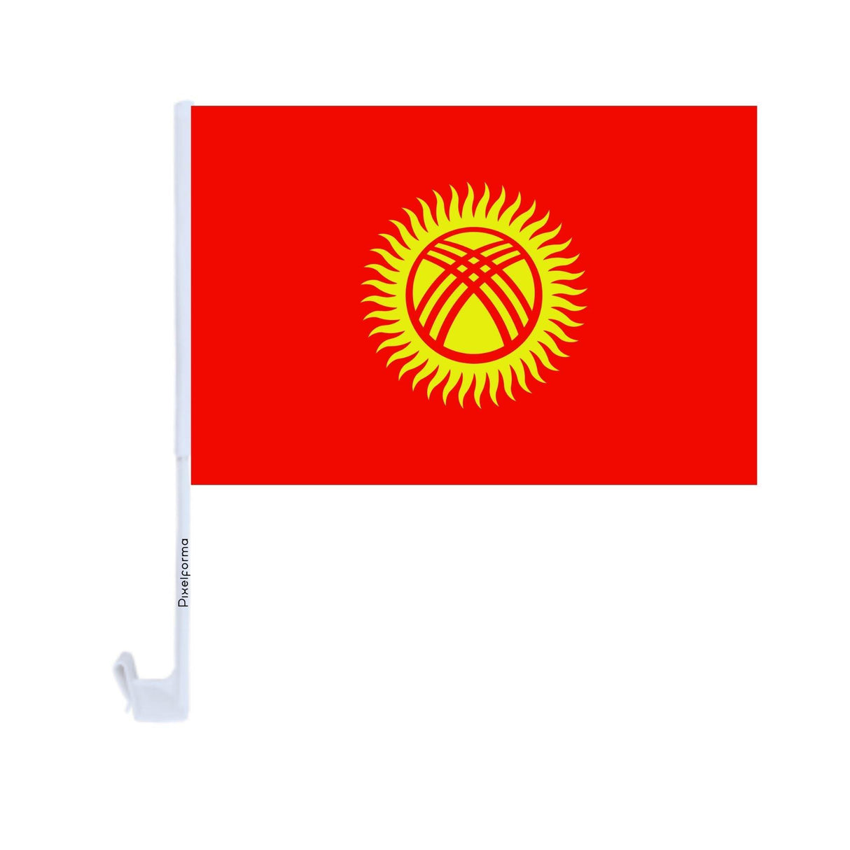 Drapeau voiture du Kirghizistan en polyester - Pixelforma 