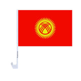 Drapeau voiture du Kirghizistan en polyester - Pixelforma 