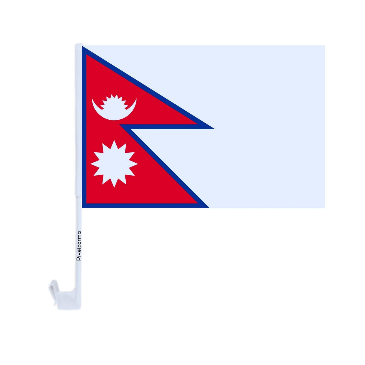 Drapeau voiture du Népal en polyester - Pixelforma 