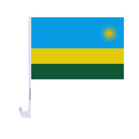 Drapeau voiture du Rwanda en polyester - Pixelforma 