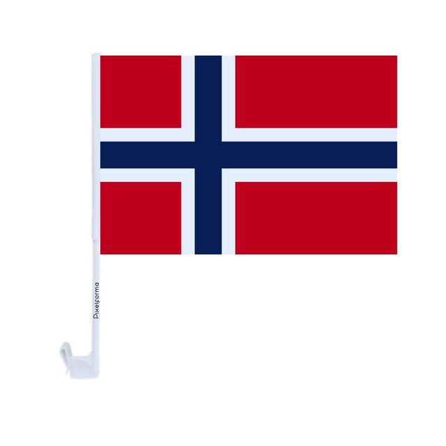 Drapeau voiture du Svalbard et de Jan Mayen en polyester - Pixelforma 