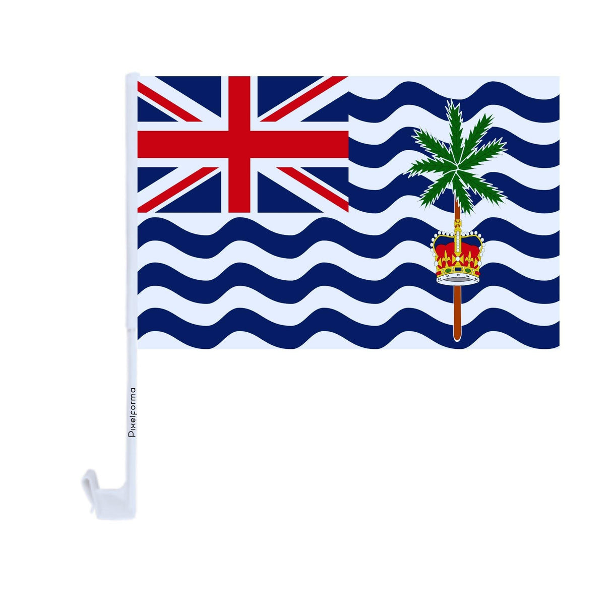 Drapeau voiture du Territoire britannique de l'océan Indien en polyester - Pixelforma 