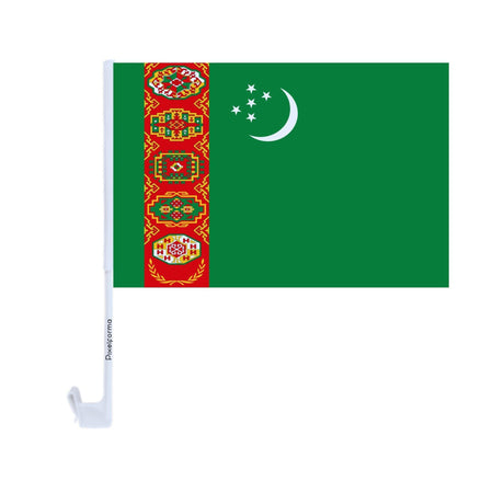 Drapeau voiture du Turkménistan en polyester - Pixelforma 