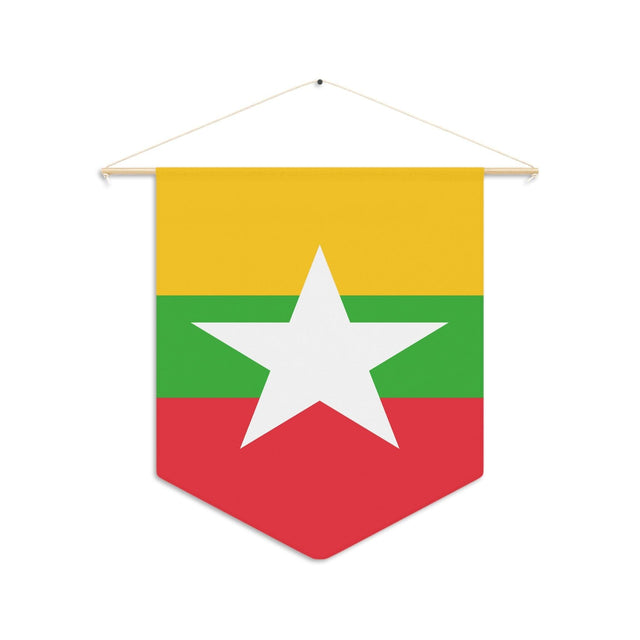 Fanion Drapeau de la Birmanie à suspendre en polyester - Pixelforma 