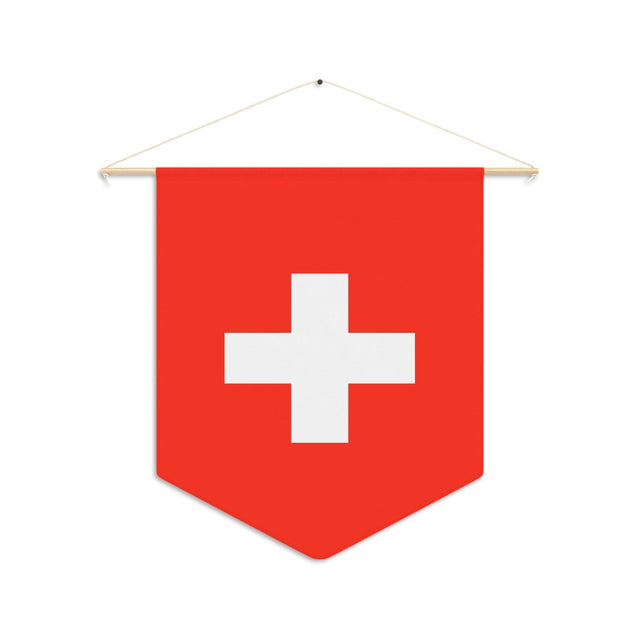 Fanion Drapeau et armoiries de la Suisse à suspendre en polyester - Pixelforma 
