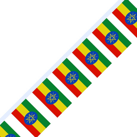 Guirlande Drapeau de l'Éthiopie en plusieurs tailles - Pixelforma 