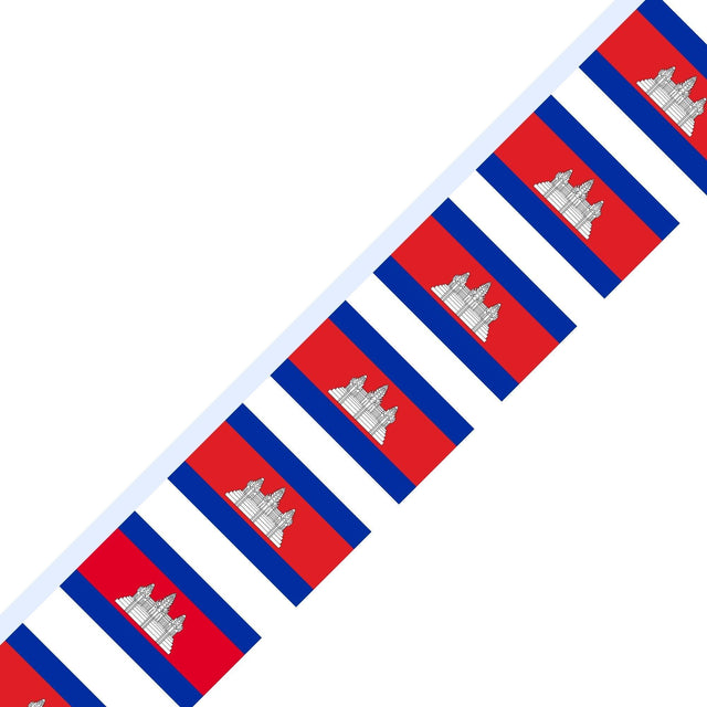 Guirlande Drapeau du Cambodge en plusieurs tailles - Pixelforma 