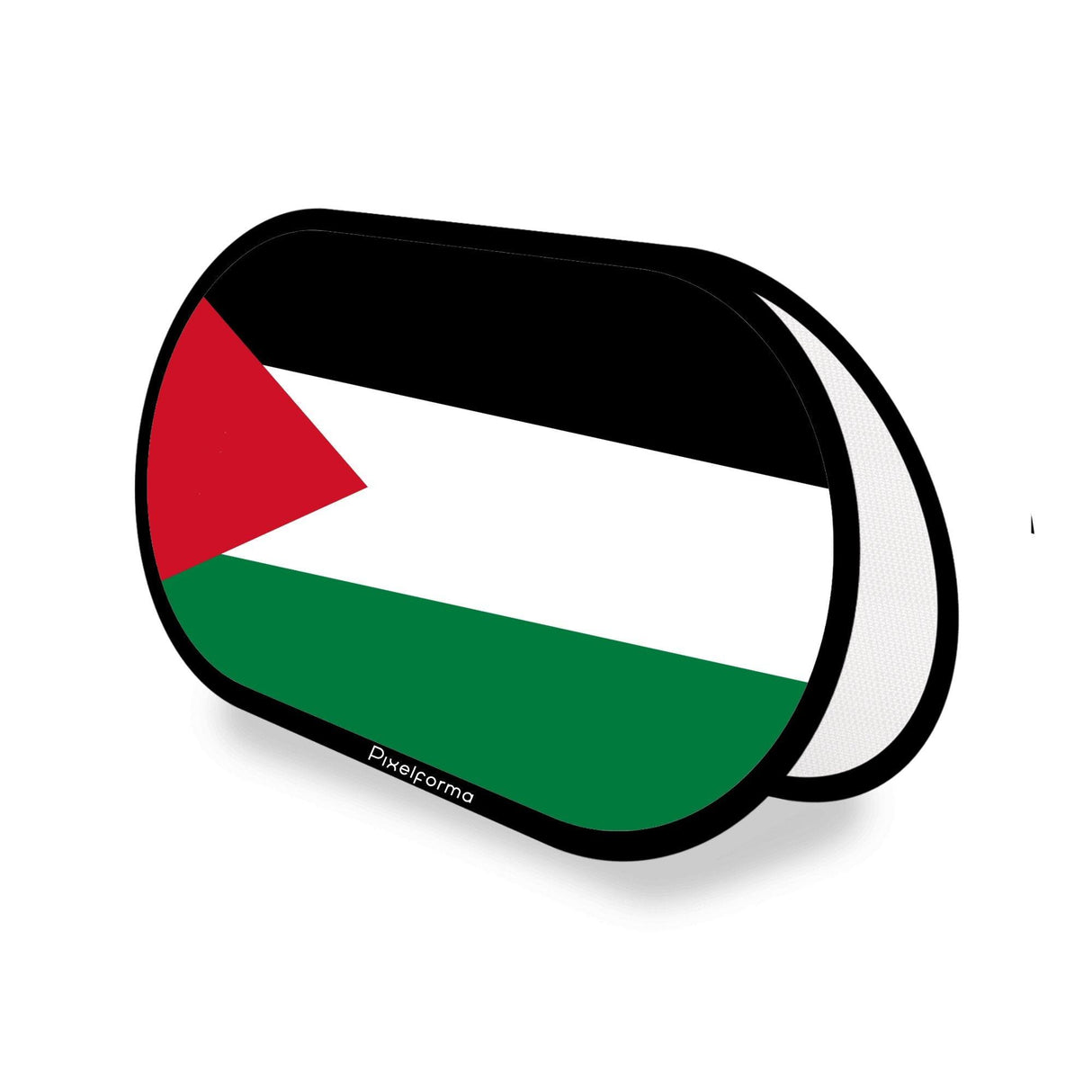 Support publicitaire ovale Drapeau de la Palestine - Pixelforma 