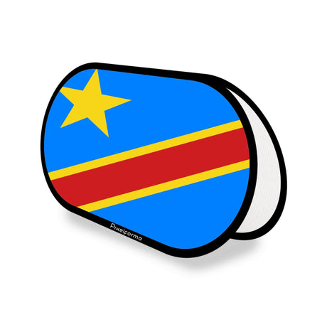 Support publicitaire ovale Drapeau de la république démocratique du Congo - Pixelforma 