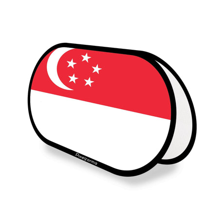 Support publicitaire ovale Drapeau de Singapour - Pixelforma 